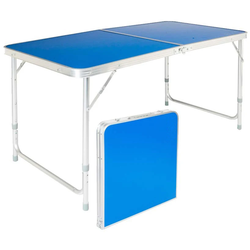 
Folding Table Set Camping Table Dinner Adjustable 4ft modern lightweight aluminum dining tables and chairs with Parasol Hole 