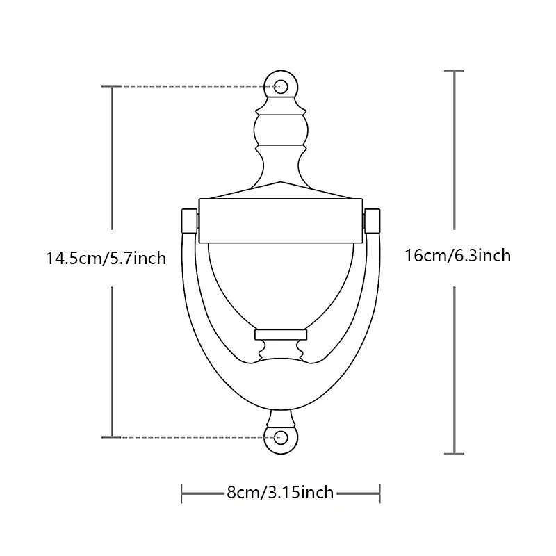 RHETECH In Stock Traditional Silver Finished Door Knocker Anti-theft Anti-rust Door Knocker Bulk Antique Metal Door Accessories