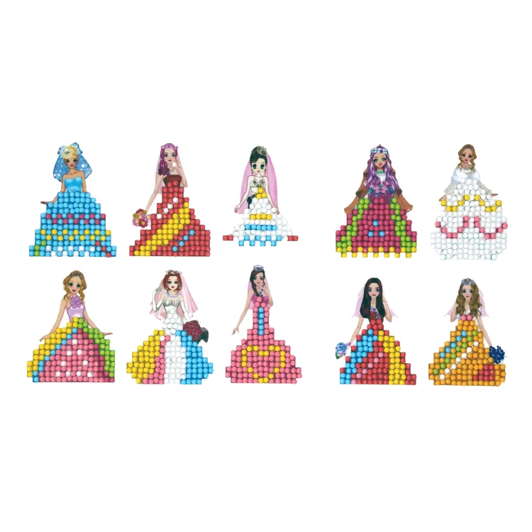 DIY cute acrylic diamond painting of Barbie doll series puzzle toy for kids and wildly used decoration.