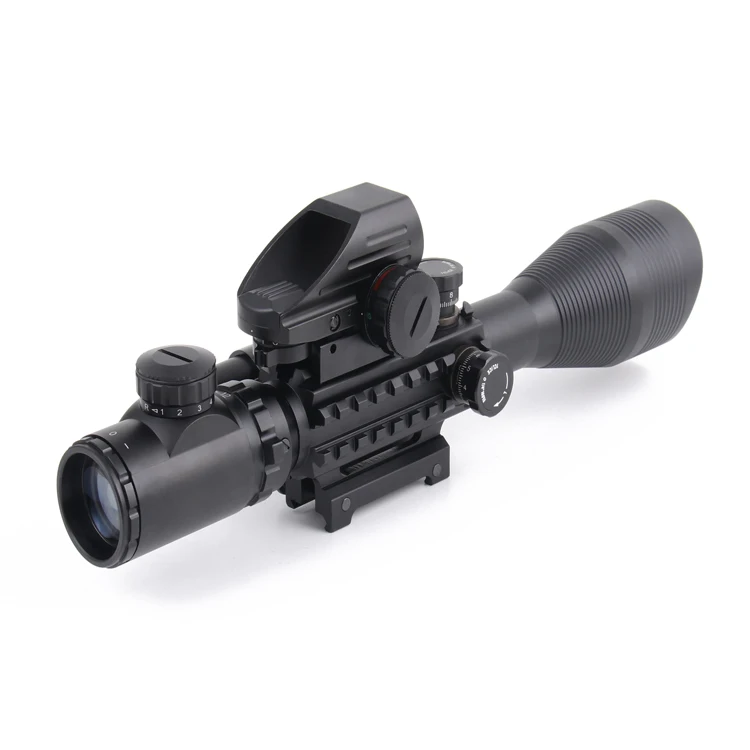 
NcDe Tactical Optic C4-12X50 AR15 Rifle Scope Dual Illuminated Reticle Set,Green Laser Sight and 4 Holographic Dot Reflex Sight 