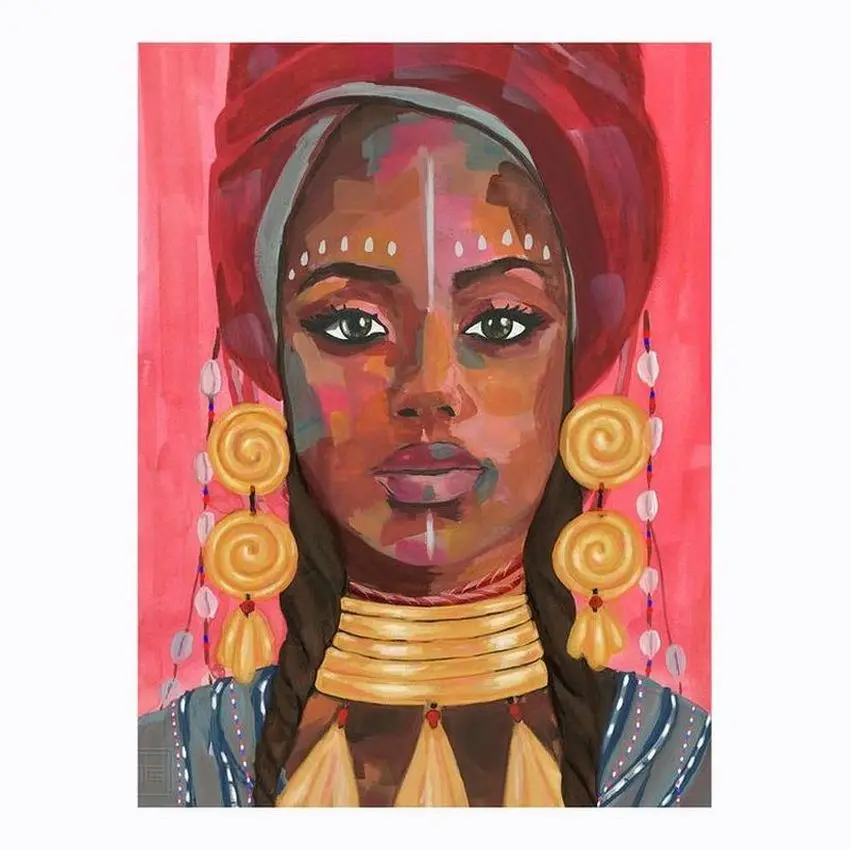 superior quality home hotel Wall Decoration women portrait painting Oil 4 color Print Method