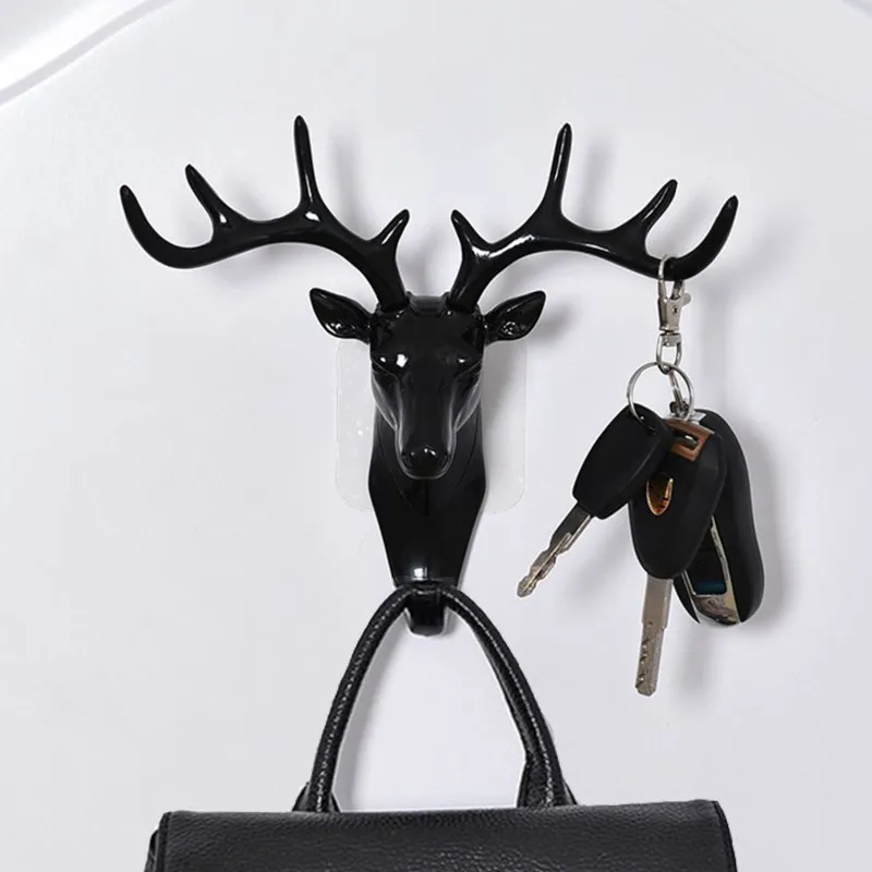 Wholesale Wall Hanging Hook Vintage Deer Head Antlers for Hanging Clothes Hat Scarf Key Deer Horns Hanger Rack Wall Decoration