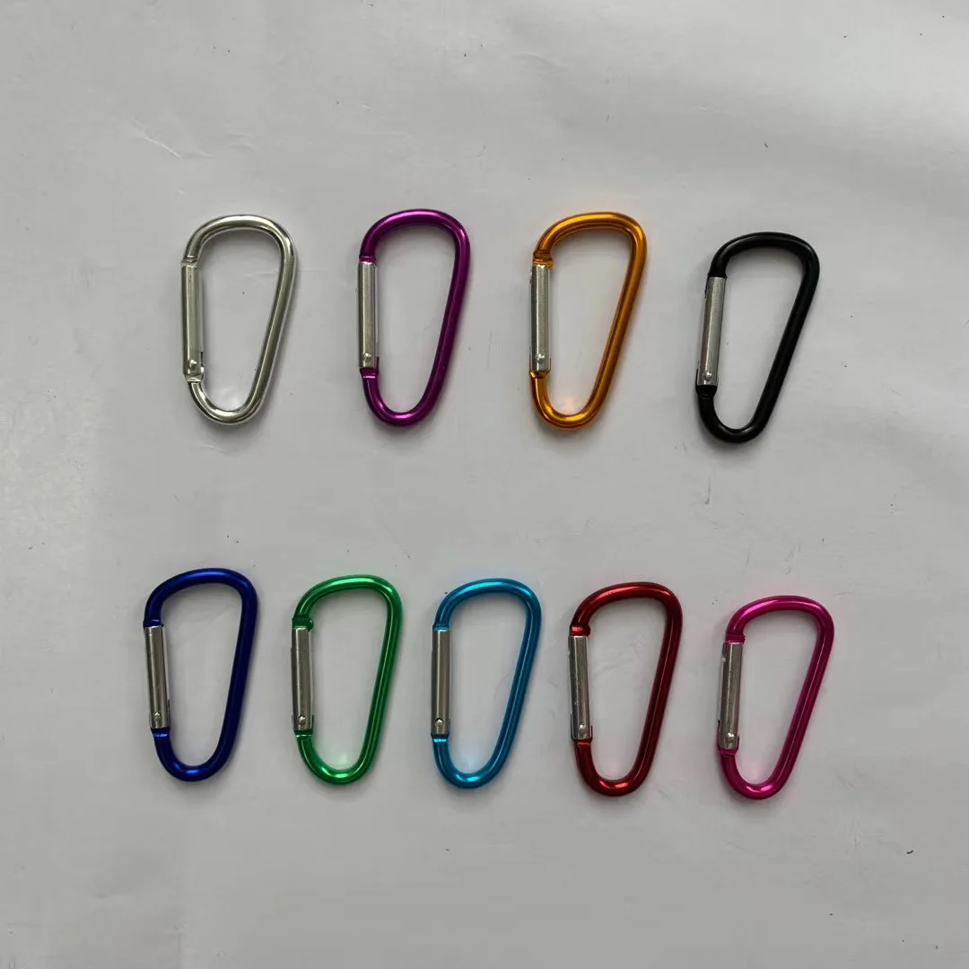 Camping Survival Outdoor Tool Aluminum D-shaped Carabiner Spring Buckle Hook Keychain