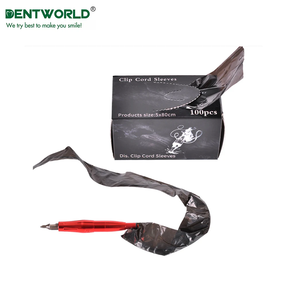 Tattoo supplies disposable accessory eco clip cord sleeve bags tattoo clip cord cover roll