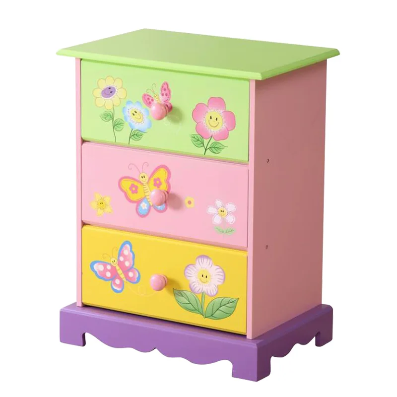 Popular design and Quality of Kids Wooden Fairy 3-drawers cabinet kids furniture  Drawer Cabinet