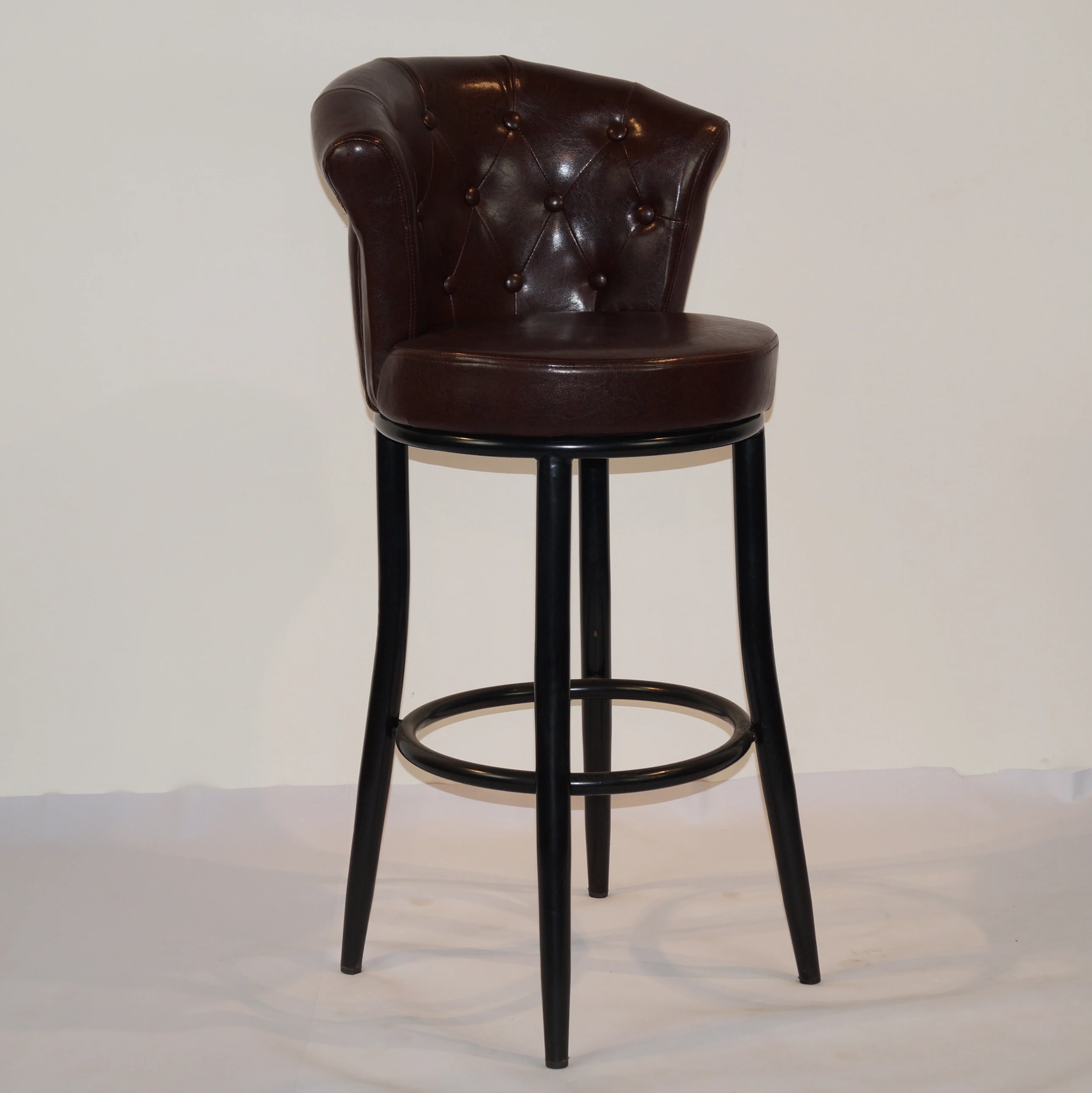 New design modern bar furniture PU leather metal black legs bar chair