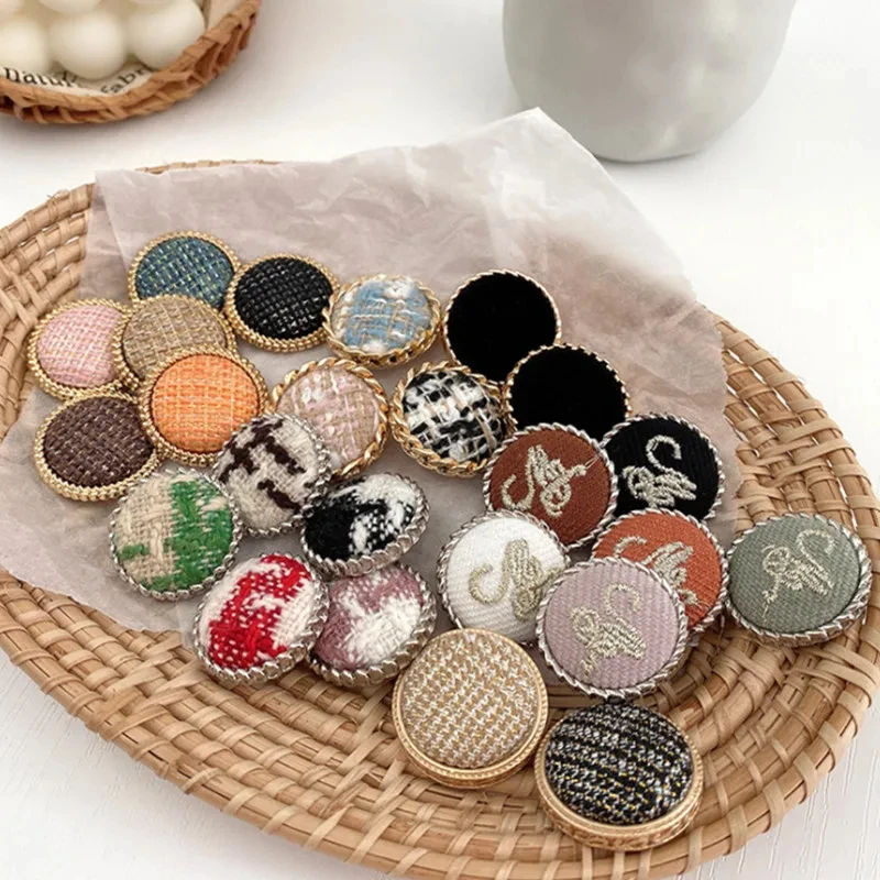 Cardigan Jacket Decoration Material DIY Clothing Metal Cloth Button