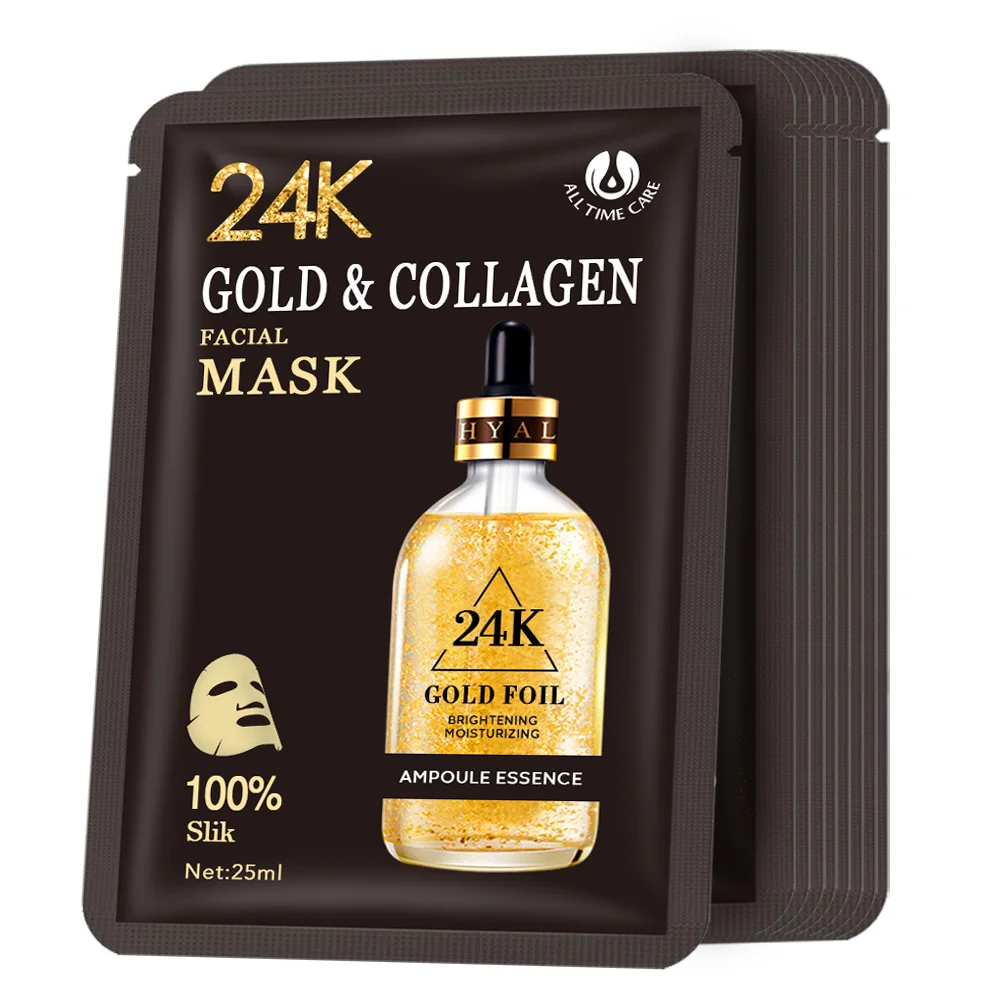 Oem Private Label For Colored Skin Liquid Gel Collagen Moisturizing Whitening/24K Gold Face Masks/24K Gold Facial Masks