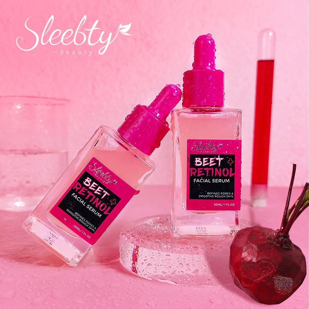 Private Label Beet + Vitamin A Serum Shot Smooths Rough Skin Anti-Aging Radiant Glow Sugarbeet Serum