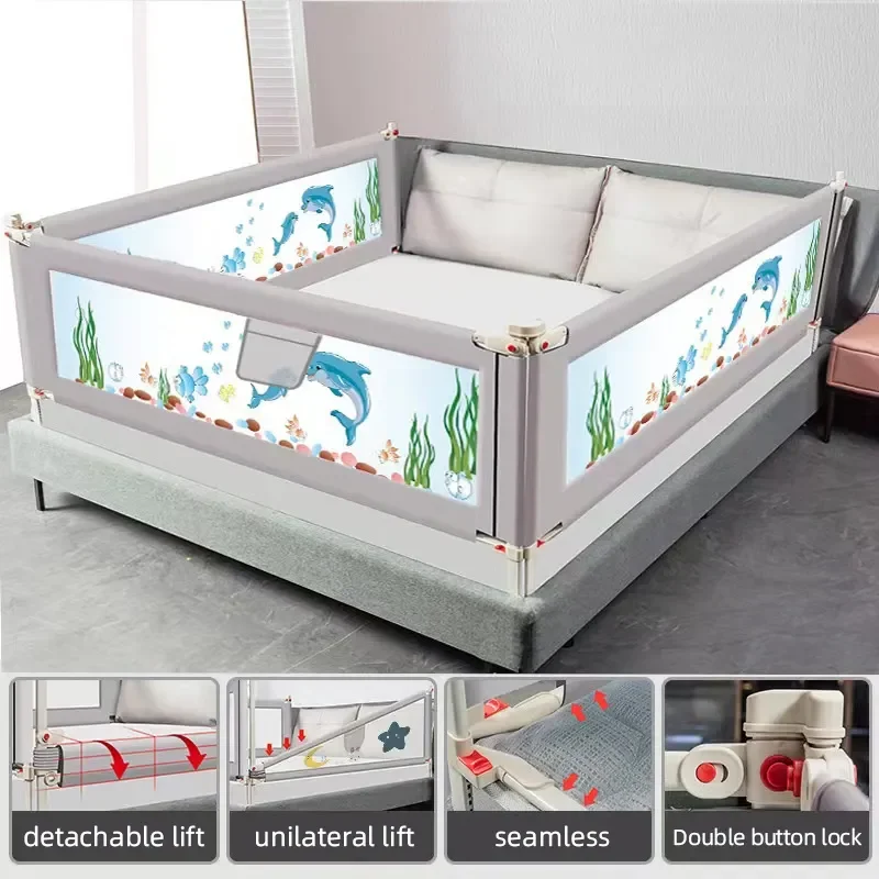 baby  folding adjustable  bed rail  Anti-falling safe sleep Protector Vertical Lifting bed Fence   child safety  bedside guard