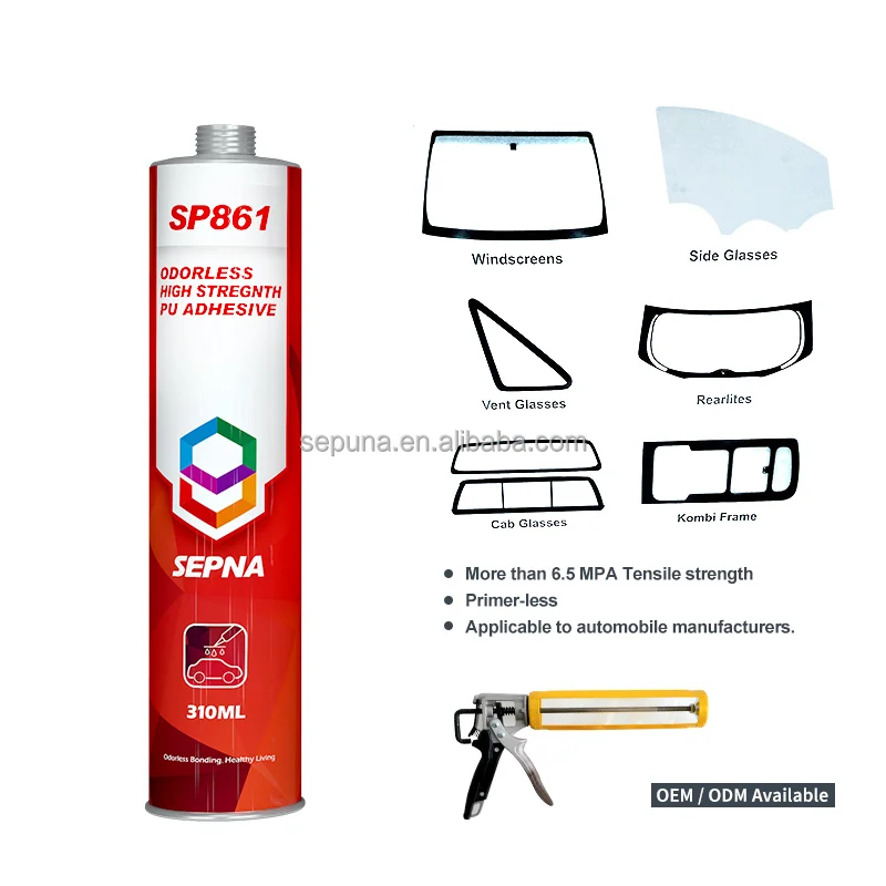 SP861 one component automobile window replacement polyurethane adhesive sealant glue for windshield car glass replacement