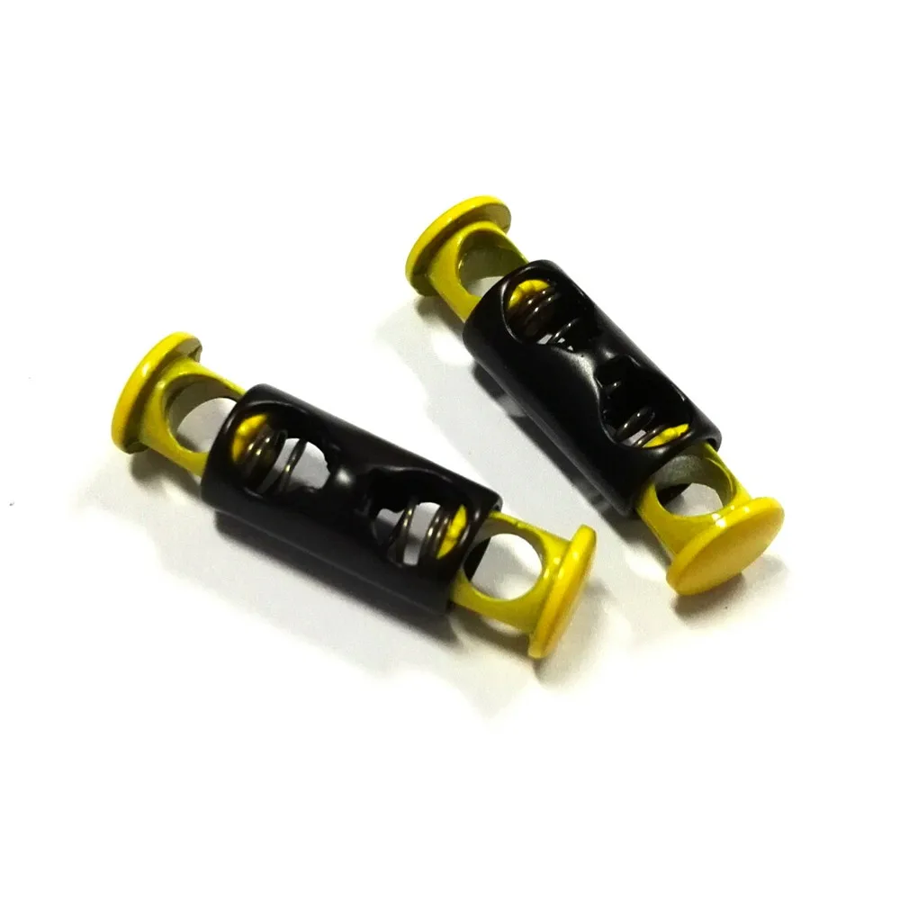 Оптовая продажа двусторонний пресс двухсторонний шнур стопор металлический переключается с двумя отверстиями для одежды