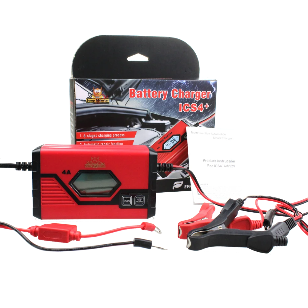 
For 6V 12V 20AH to 120AH SLA AGM LI-ION New Arrival Smart Car Battery Charger OEM IP65 Waterproof Red Power Tools CB Automotive 