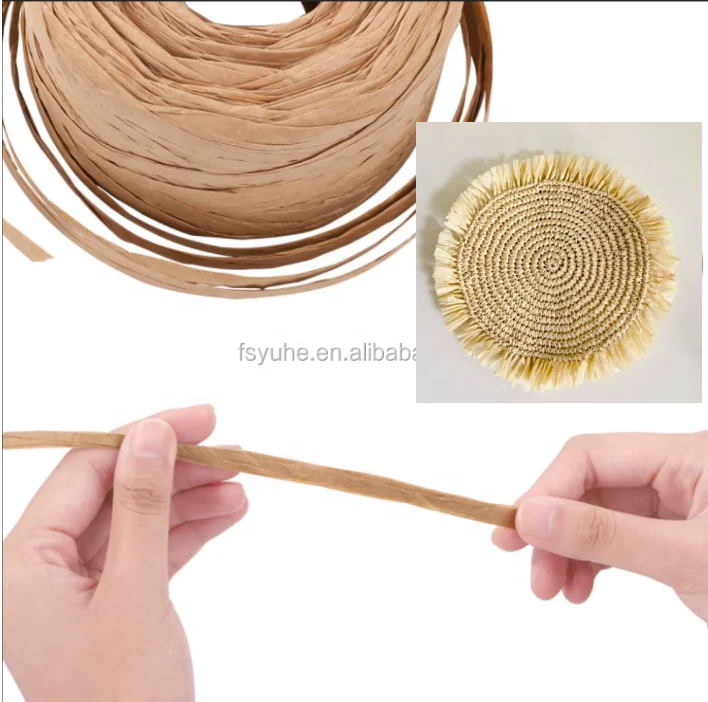 DIY плетеная Бумага рафия Bast натурального цвета Лидер продаж бумажная пряжа для