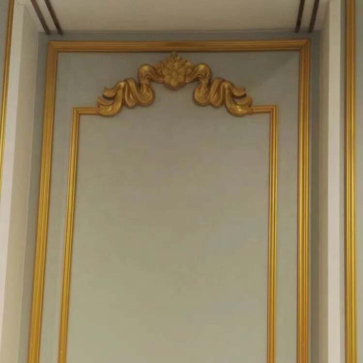 carved white flat PU door casing style for banquet hall