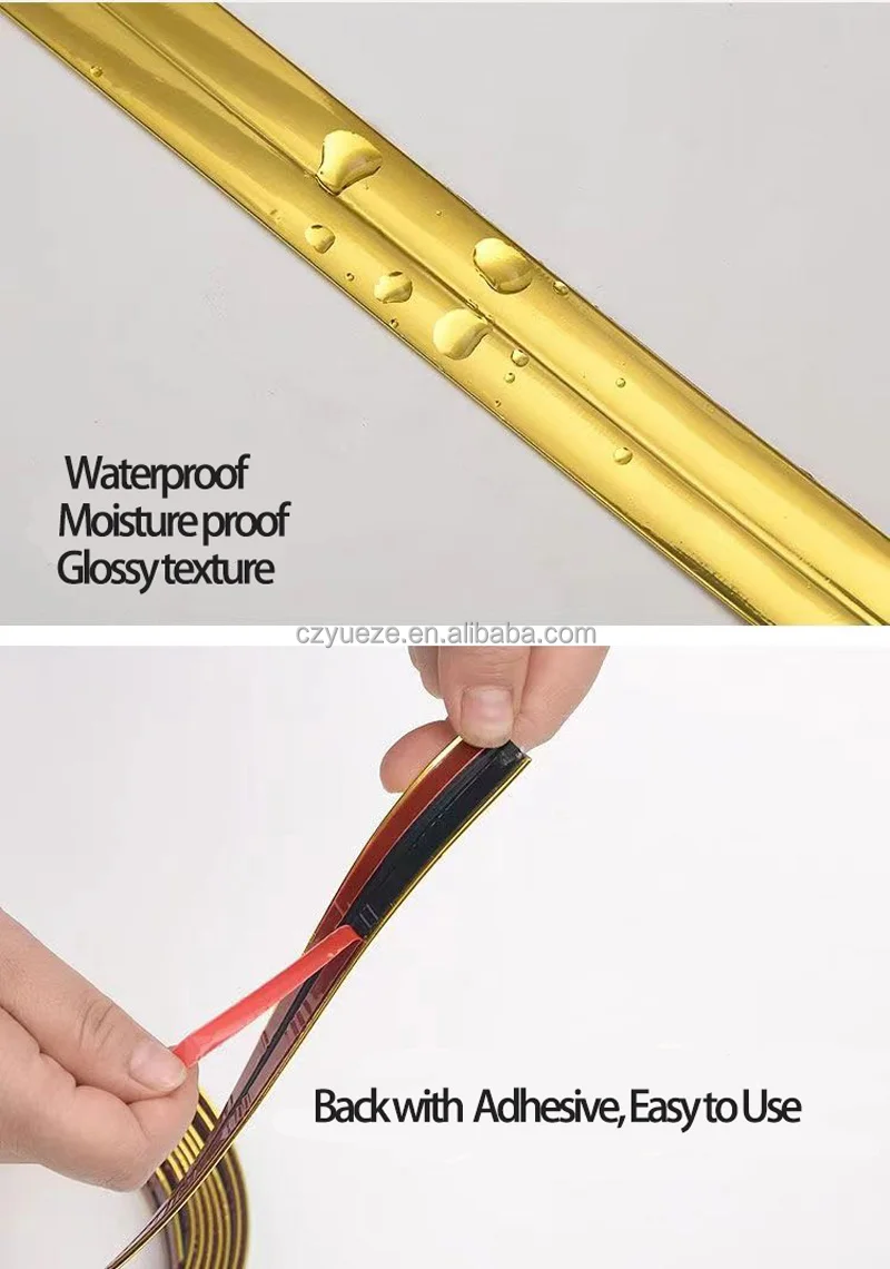 Peel and Stick PVC Flexible Wall Corner Protector Strip Decorative Edge Guards for Wall Title Cabinet