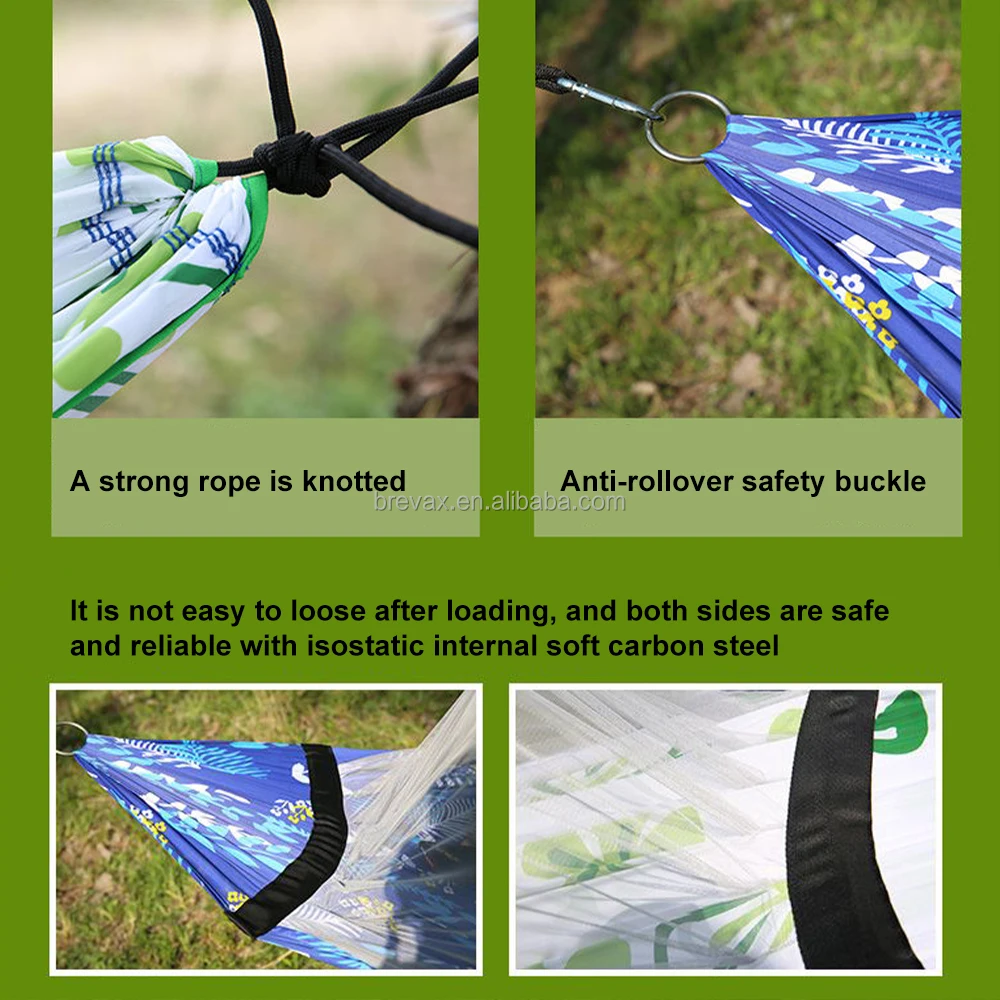 Hot Selling Outdoor Camping strap hammock polyester beach hammock portable camping hammock