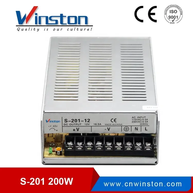 S-201 intelligent 200W 5V 12V 15V 24V 36V 48V Single LED Driver