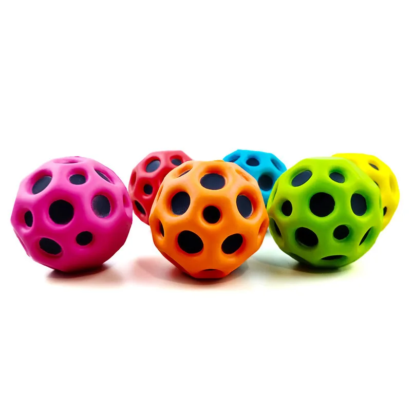 7CM PU Foam Kids Pet Playing Toy High Bouncing Ball Coral Multi-hole Anti Stress Ball