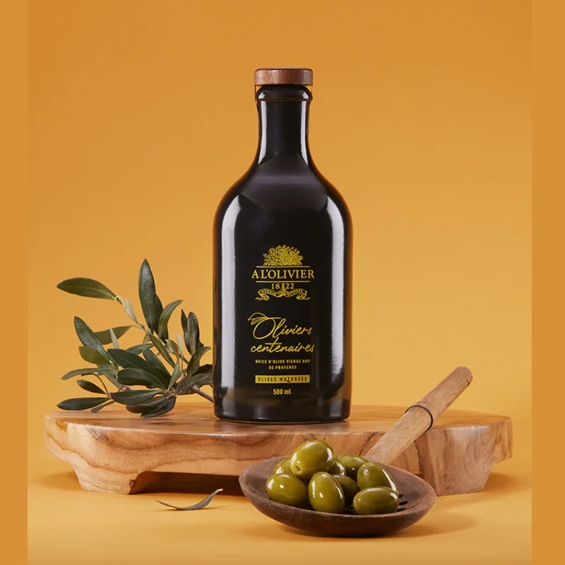 Wholesale Empty unique design 150ml 250ml 500ml Black Color Glass Cooking Olive Oil Bottle with stopper