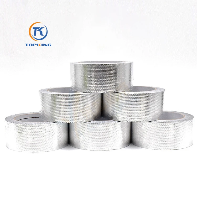 Industrial & Home Use Heat-Resistant Self-Adhesive Reinforced Fiberglass Silver Aluminum Foil Tape