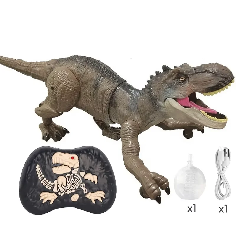 Best selling 2.4G rc crawling dinosaur with spray light and music remote control dinosaur rc toy 2024