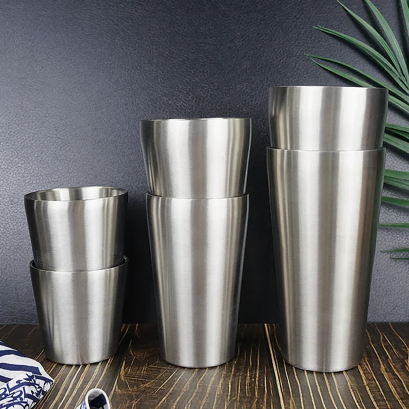 Korean Style 6oz 10oz Modern Camping Tumbler Stackable Double Wall Stainless Steel Camping Coffee Cups Mugs Beer Drinks Cups