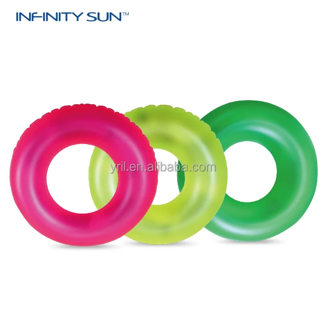 Best Selling kids size Neon pool float tube inflatable Colorful swim ring
