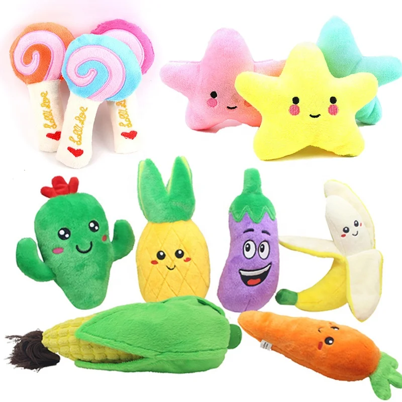  Pet Interactive Dogs Plush Squeaky Chew Toy Dog Puzzle Chewing Soft Toys