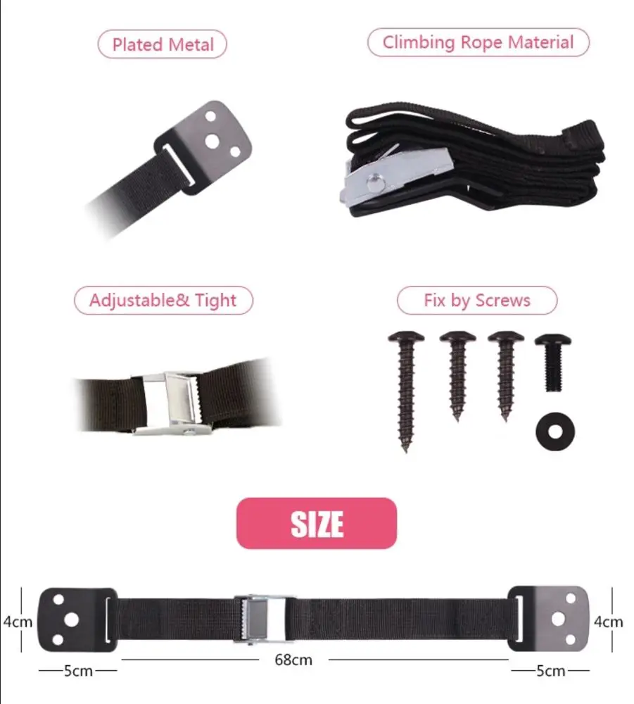 Anti Tip  TV And Furniture Straps Baby Proofing Wall Safety Straps