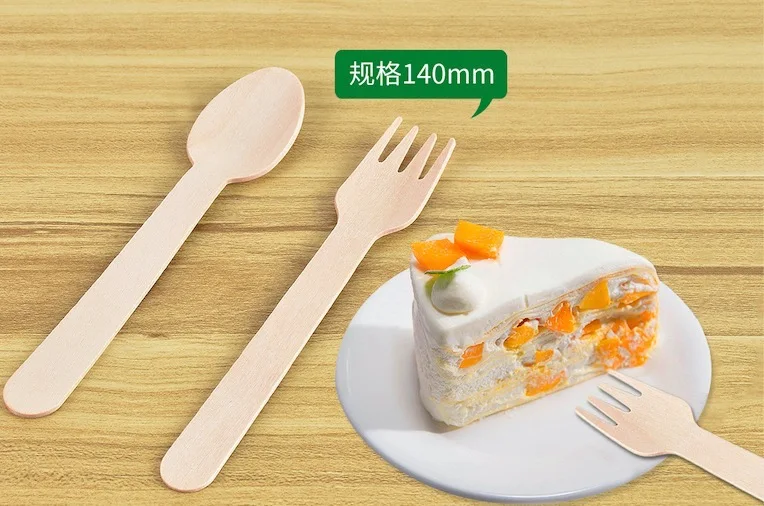 Birch Wood Tableware  Wooden Cutlery CutleryWooden Fork Knife Spoon Birch Wood Disposable