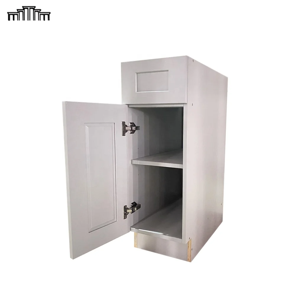 New Construction Confirmat Screw Frameless 3/4 Inch Solid Birch Wood & MDF Door Kitchen Cabinets With Grey UV Coat Carcass