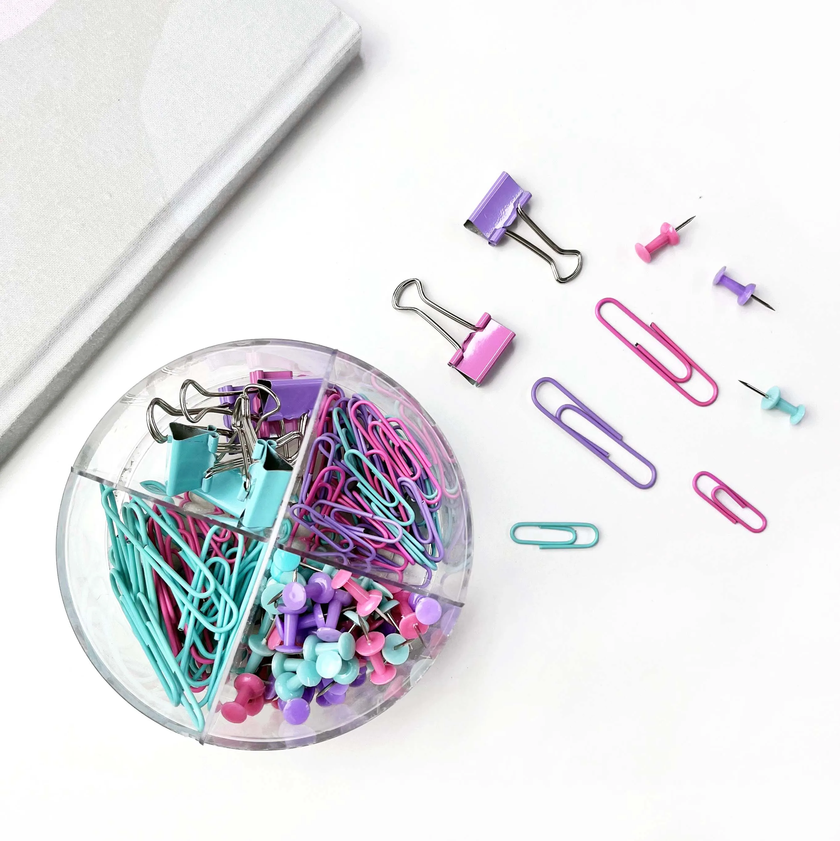 Wholesale High Quality Back to School Office Customize Multi Size Metal Push Pins Binder Clips Paper