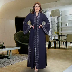 Open Abaya Dubai Kaftan Muslim Cardigan Abayas Dresses for Women 2023 Casual Kimono Robe Femme Caftan Turkish Islamic Clothing