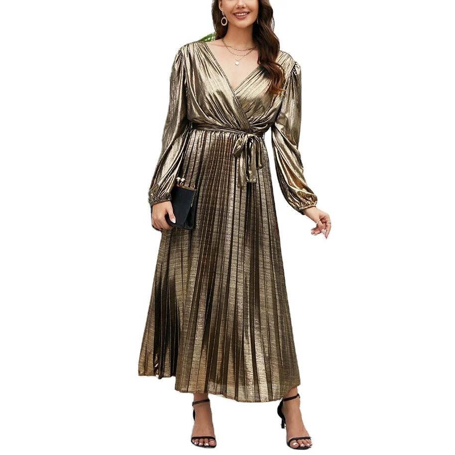 Slim long long-sleeved evening dress Party elegant sexy dress foreign trade hot dress