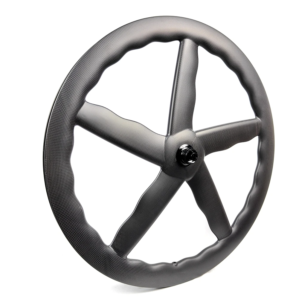 BIKEDOC SP-BL5D 700C Carbon Road Bike 50 55mm Deep Tubular T800 Track Bike Wave Wheel 25mm Width 5 Spokes Bicycle Carbon Wheel