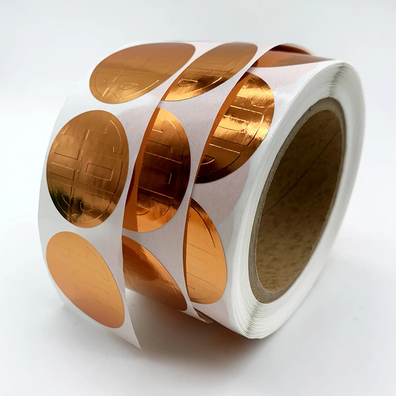 
Self Adhesive Label Printing Gold Paper Logo Metal Embossed Stickers Custom 