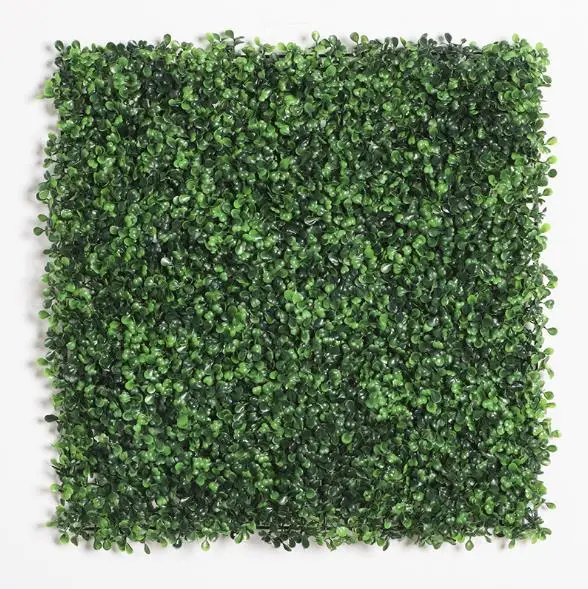 Wholesale Outdoor Decorative 50*50 UV Protected Vertical Artificial Headge Green Plant Grass Wall Boxwood Panel