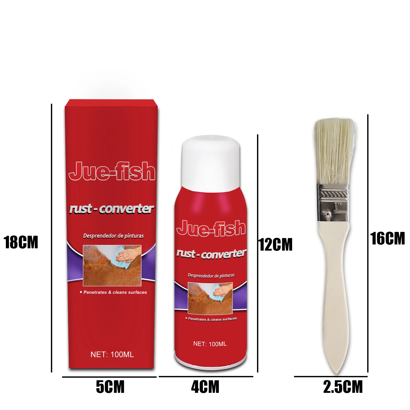 Jue-fish Rust Remover Chemical Effective Liquid-Rust-Remover Excellent Metal Rust Remover