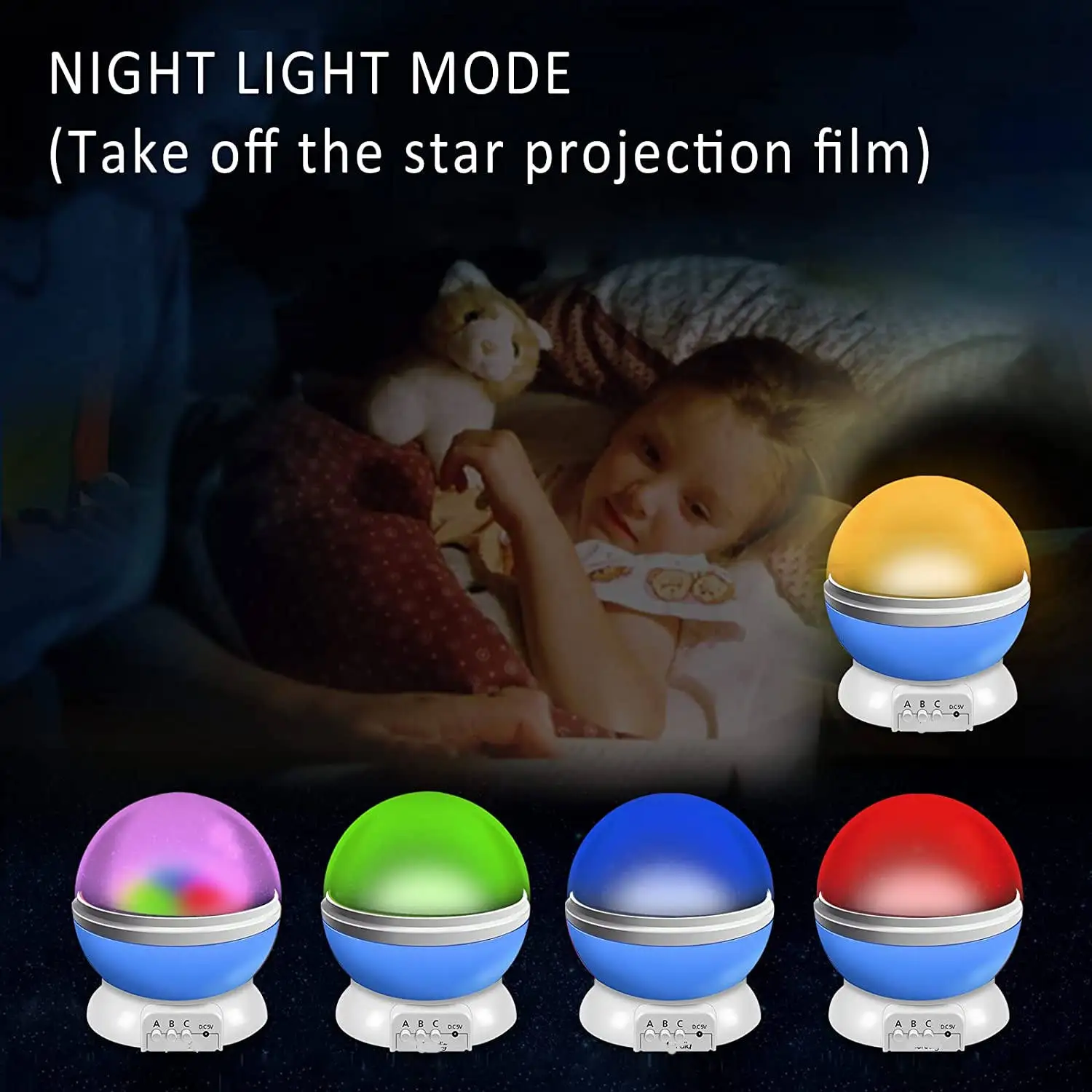 Room Decoration Galaxy Projector Manual Button Lighting Music Dimmable Rgb Night Light For Kids