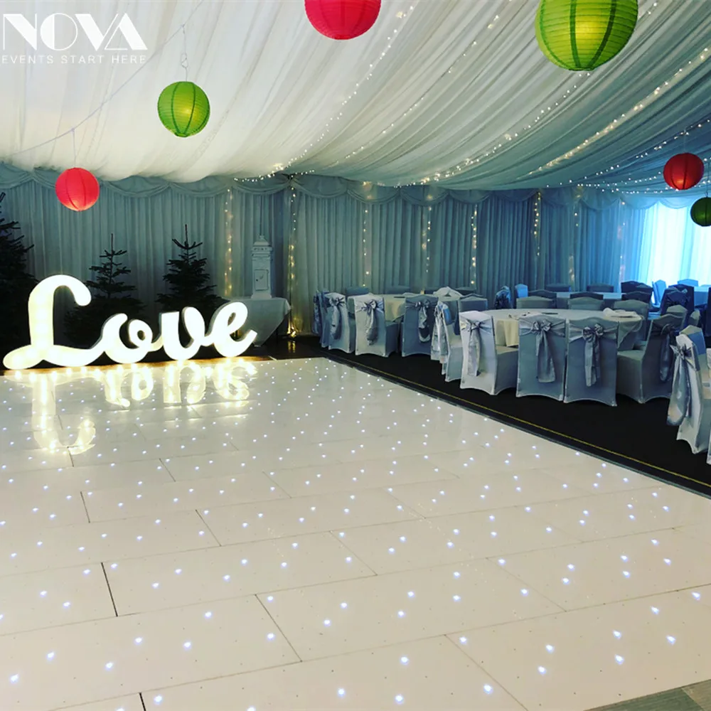 2021 Wedding Decor Twinkling Effects White Color / Rgb Control Led Star Dance Floor Tiles