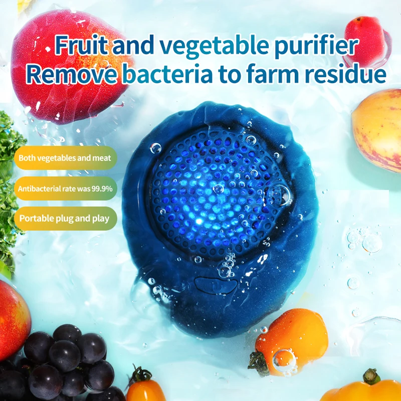 Amazon Lazada Sales High Quality Rechargeable Portable Household Food Cleaner Machine Fruit Vegetable Washing Purifier