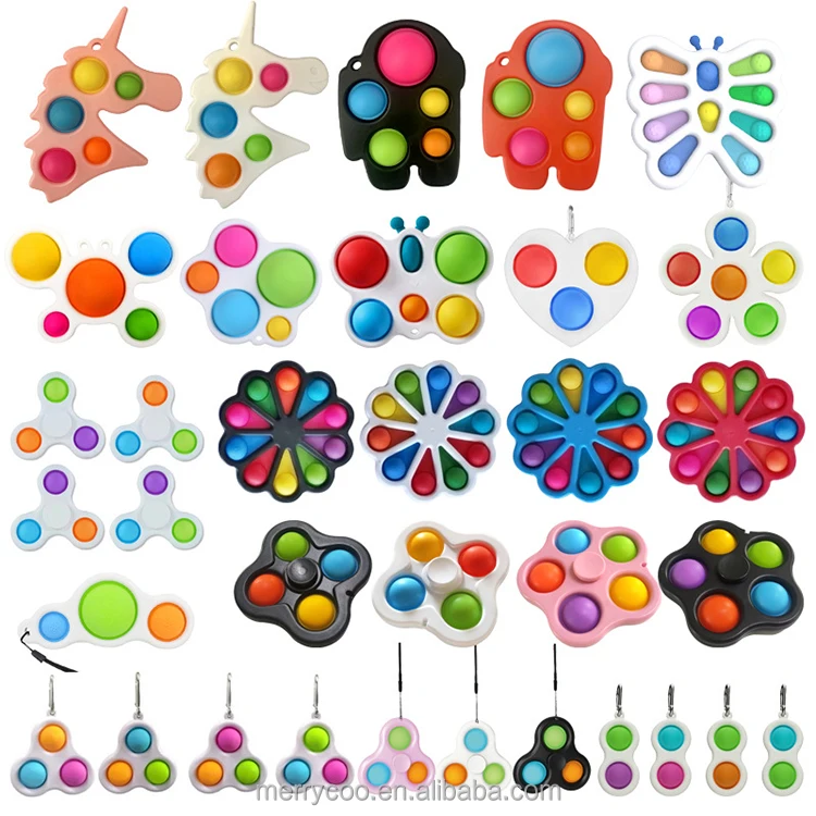 В наличии Быстрая доставка Amazon Топ Продавец Push Pop пластиковые игровые Спиннеры Fidget Finger Spinner игрушка Push Pop Bubble Fidget Spinner