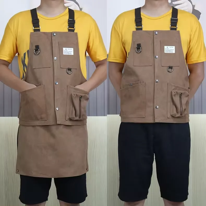 Factory Supply Custom Logo Tool Apron Wear-resistant Canvas Carpenter Tool Apron for Outdoor Usage