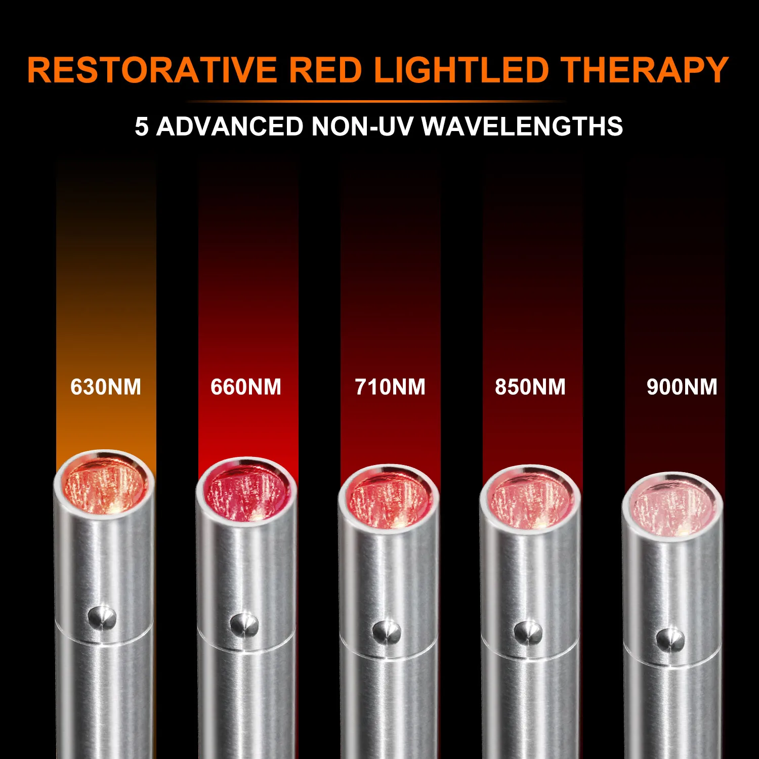 Customized OEM 5 Wavelengths Red Light Torch Near Infrared Red Light Therapy Pen