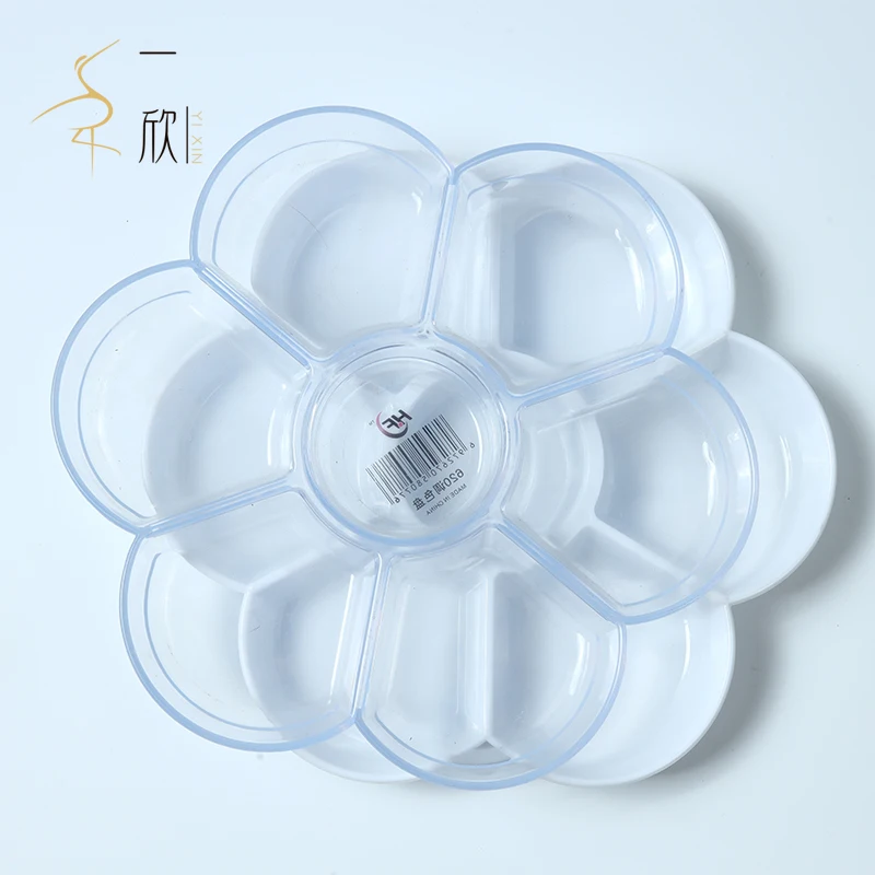YIXIN Hot selling 7 wells color mixer transparent plastic paint pallets Art color palette  for painting custom palette