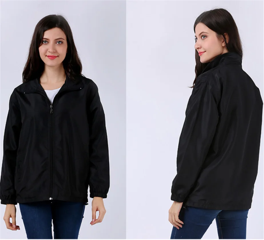 Factory OEM wholesale cheap price  adults and kids waterproof windbreaker jacket coat with zipper windbreaker