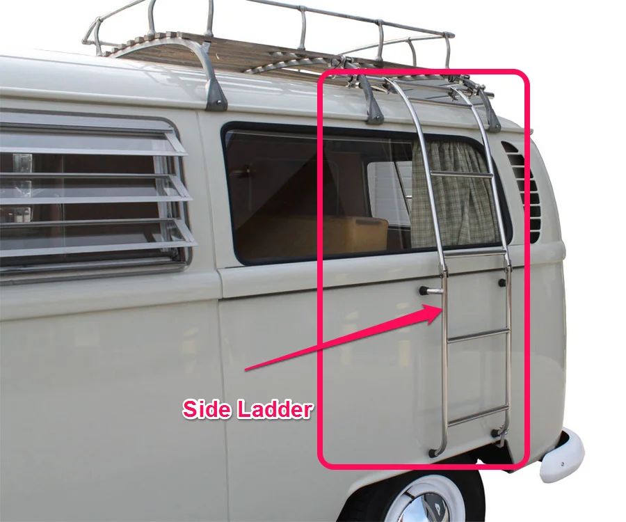 Stainless Steel Side Ladder Compatible with VW Type 2 Bus Splitscreen Baywindow 1950-1979