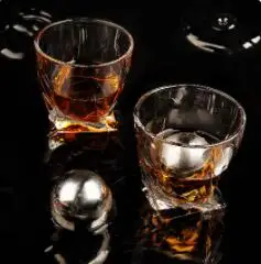 WS Whiskey Ball Stones Unique Birthday Anniversary Bourbon Gift   Grandpa Cool Stuff Gadgets Stainless Steel Ice Balls Silver