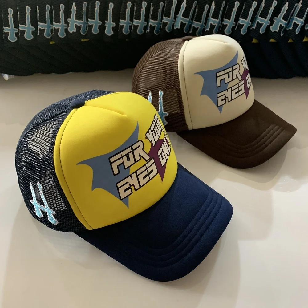 Custom high quality embroidery trucker hats trucker caps with screen printing logo plain foam trucker caps